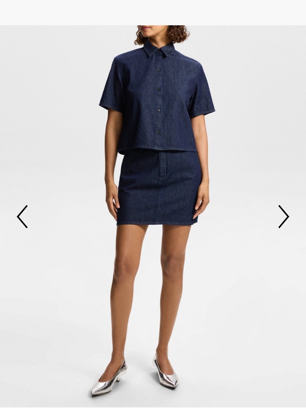 Theory Short Sleeve Denim Button Down Sz M